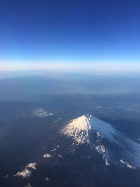 Mount Fuji, seen from above.