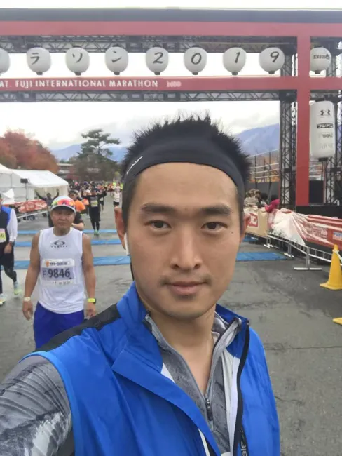 At the Mount Fuji Marathon.