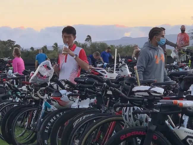 Bikes lined up before the race.