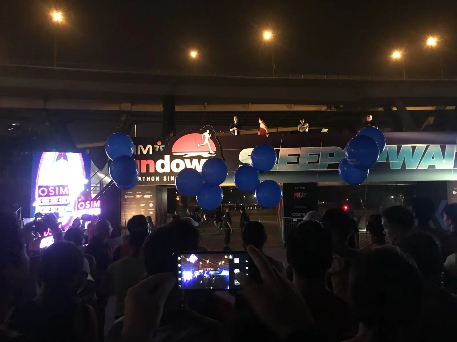 The Sundown start line, alive after dark.